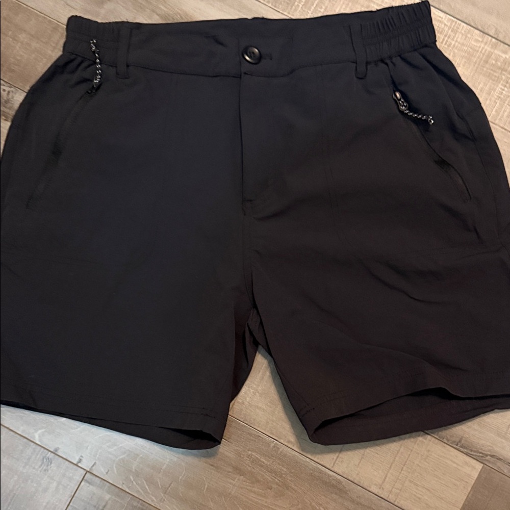 Women's Quick Dry Black Athletic Shorts with Elastic Waistband